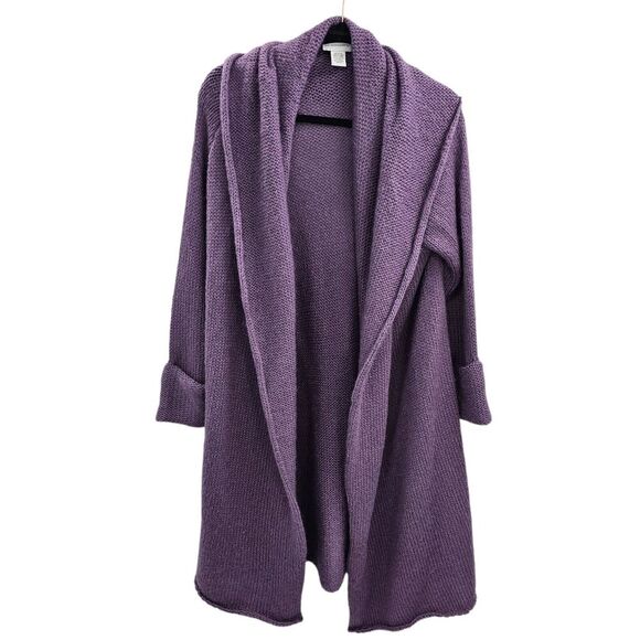 SOFT SURROUNDINGS Cardigan Medium Sweater Wool Mohair Chunky Telluride Long - Picture 3 of 10